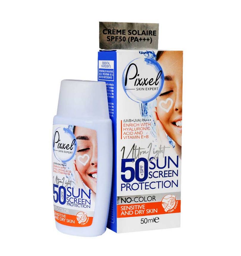 ضد آفتاب پیکسل بدون رنگ پوست خشک و حساس spf50