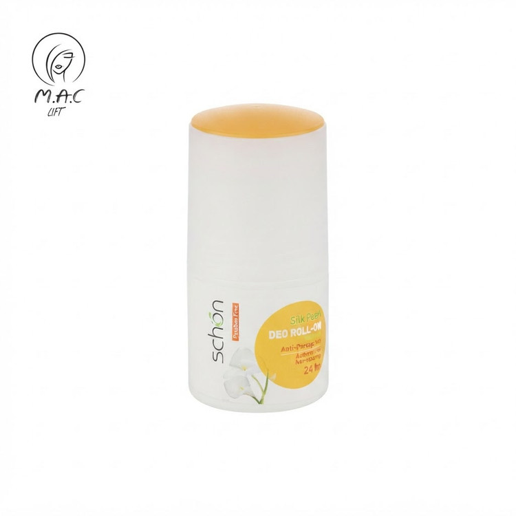 رول ضد تعریق زنانه شون مدل Silk Petal حجم 50 میلیلیتر، با رایحه سیب سبز و مرکبات تازه، ماندگاری 24 ساعت، ضد حساسیت، فاقد پارابن، بدون ایجاد لک و سفیدی