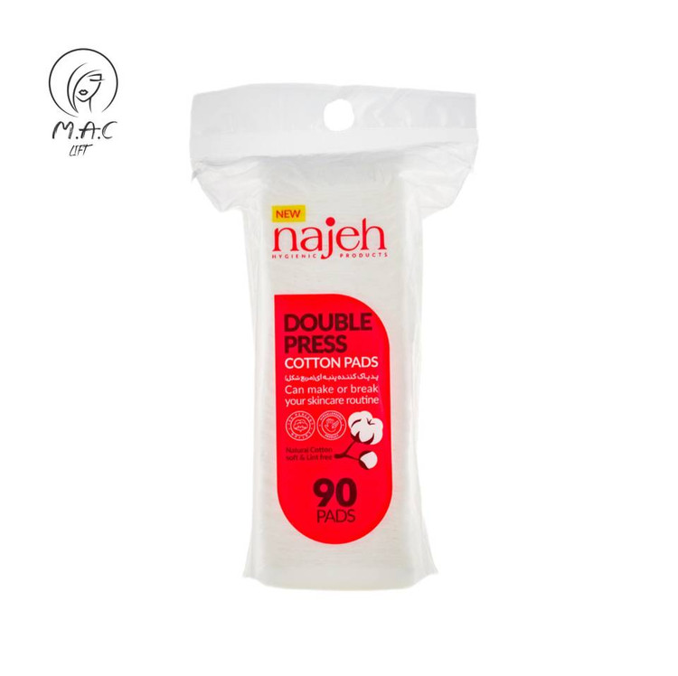 پد پاک کننده آرایش صورت ناژه مدل Double Press بسته 90 عددی