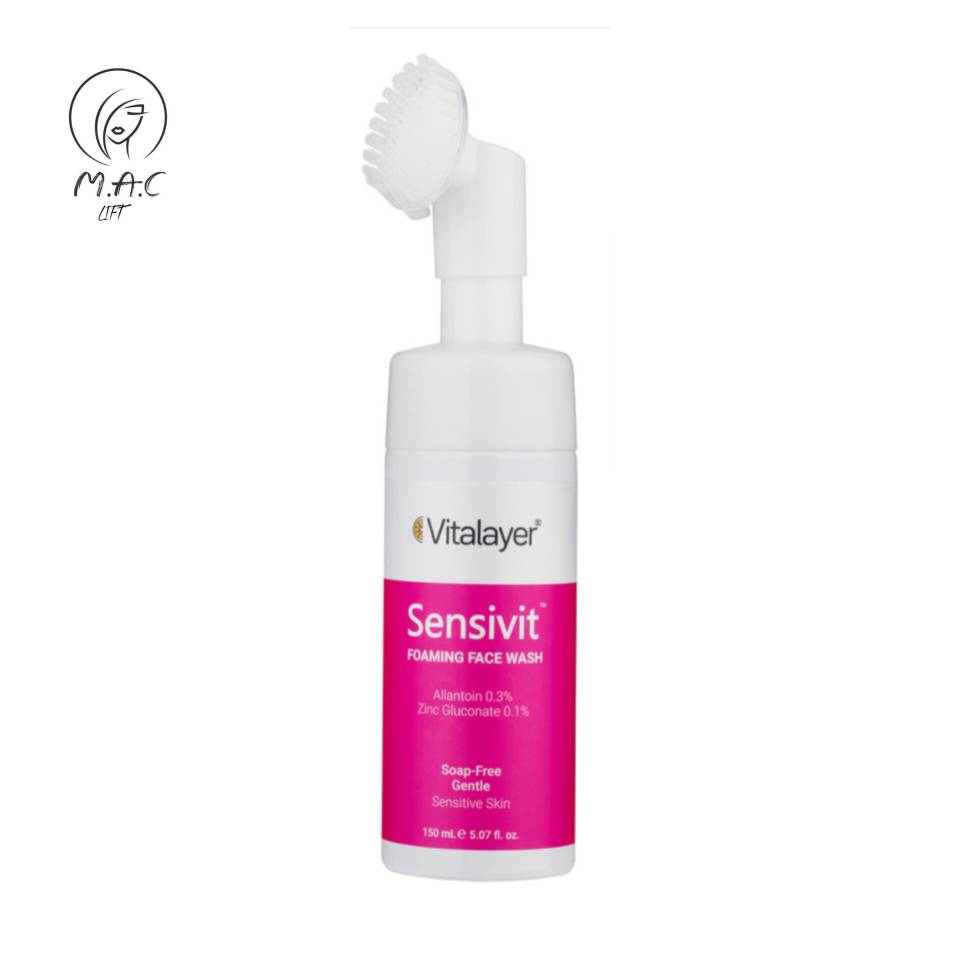 فوم پاک کننده صورت ویتالیر مدل سنسی ویت Sensivit مناسب پوست حساس حجم 150 میلیلیتر
